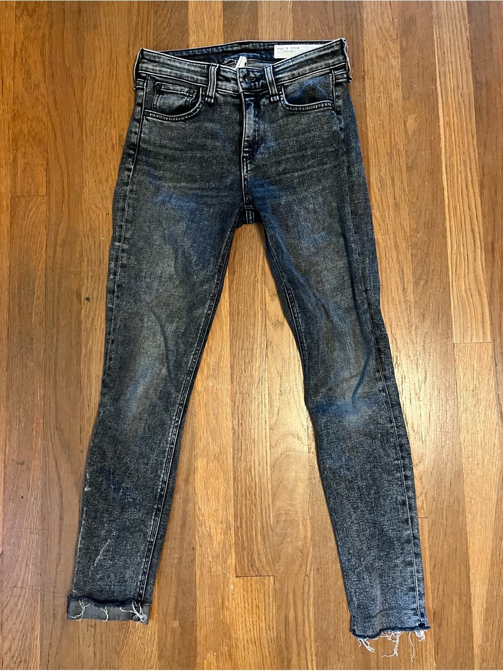 rag & bone Cate Mid-rise ankle skinny acid wash 24